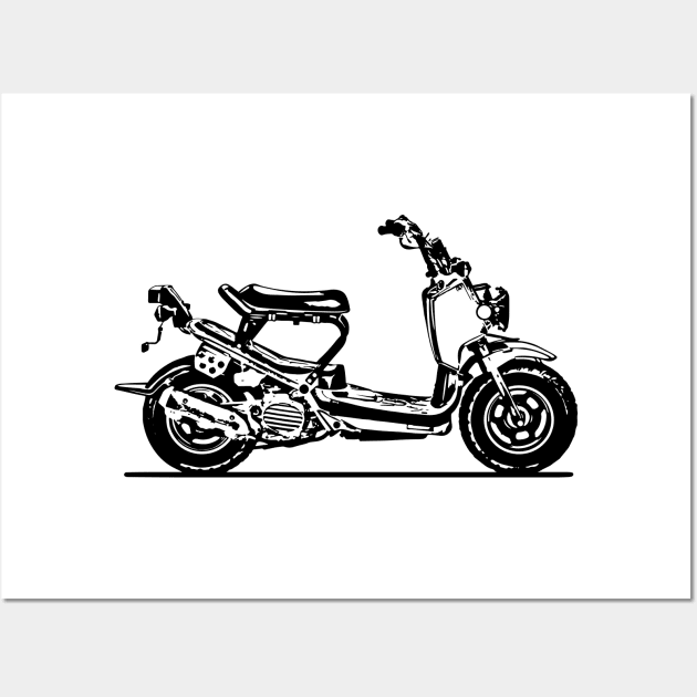Ruckus Motorcycle Sketch Art Wall Art by DemangDesign